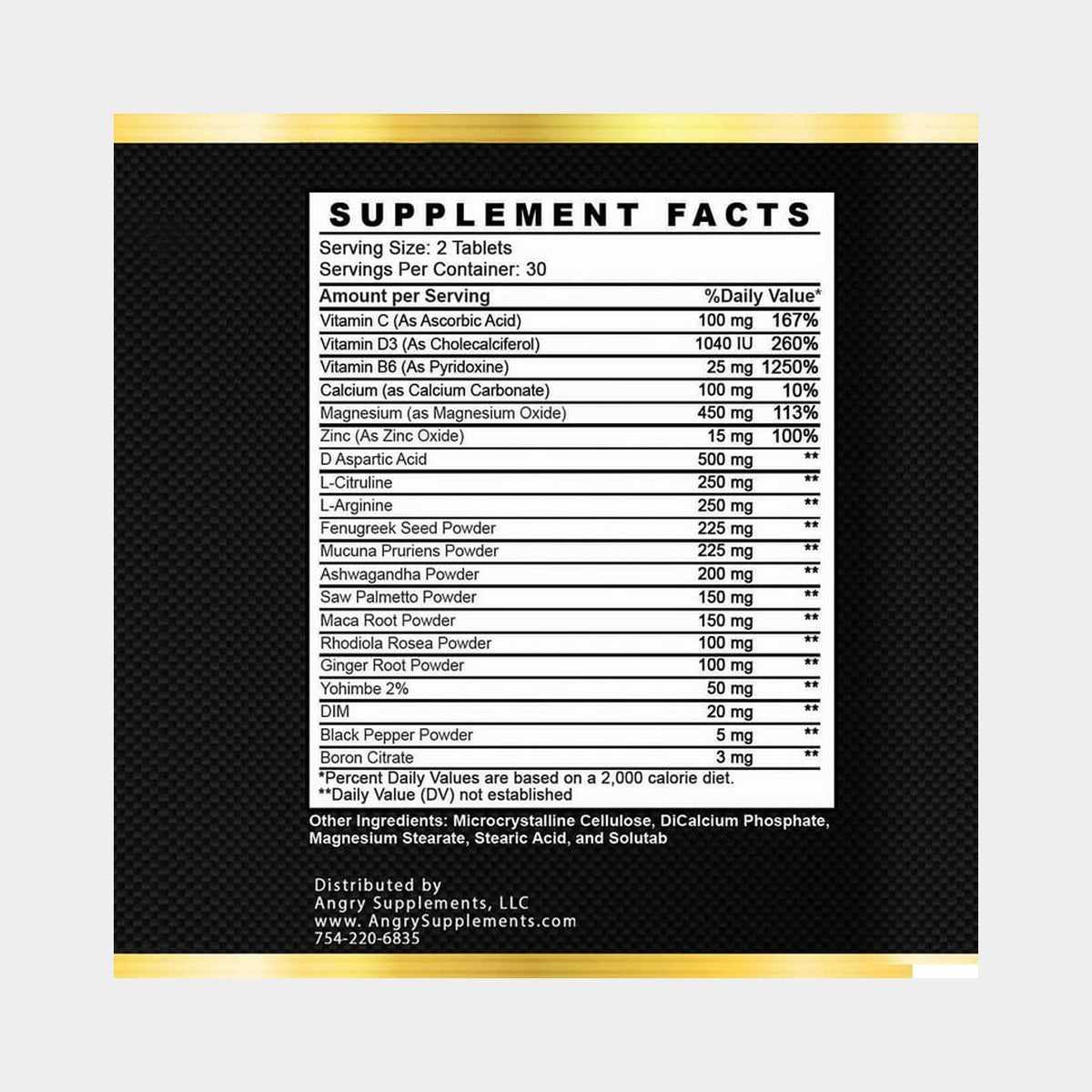 Angry Supplements Monster Test Gold 60 Tabletas - Angry Supplements