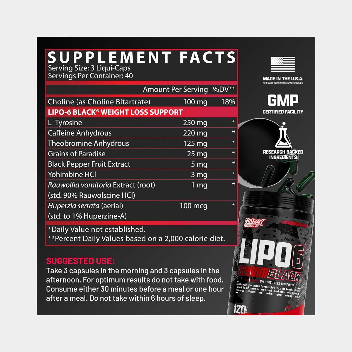 Nutrex Lipo 6 Black 120 Caps - Nutrex